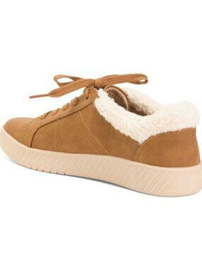 SOUL Naturalizer Neela Sneakers Chestnut Brown Sherpa Collar NEW In BOX